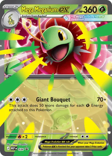 Mega Meganium ex 034 Mega Evolution Black Star Promos