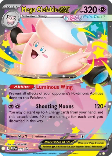 Mega Clefable ex 072 Mega Evolution Black Star Promos