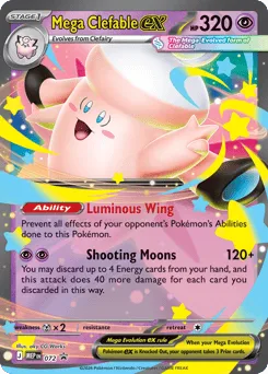 Mega Clefable ex 072 Mega Evolution Black Star Promos
