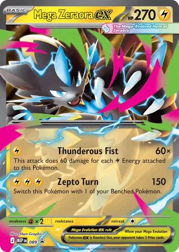 Mega Zeraora ex 089 Mega Evolution Black Star Promos
