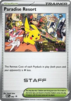 Paradise Resort 092 World Championships Staff Stamp Mega Evolution Black Star Promos