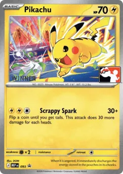 Pikachu 093 Winner Stamp Mega Evolution Black Star Promos