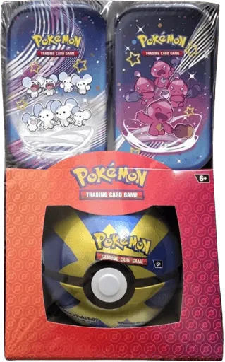 Retail Exclusive Pokémon Paldean Fates Mini Tins + Poké Ball Tin