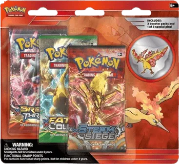 Legendary Birds Pin 3 Pack Blister (Moltres Pin)