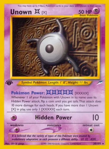 Unown [X] 30/105 Neo Destiny