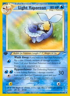 Light Vaporeon 52/105 Neo Destiny