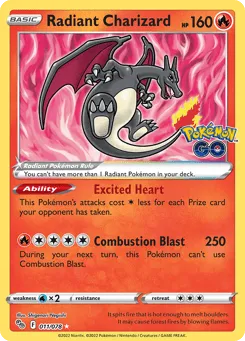 Radiant Charizard 011/078 Pokémon GO