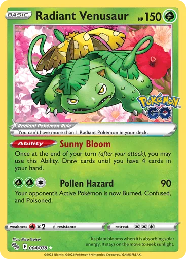 Radiant Venusaur 004/078 Pokémon GO