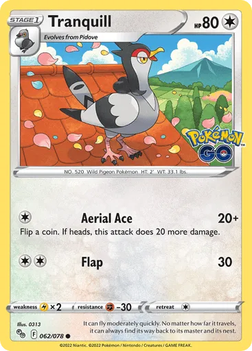 Tranquill 062/078 Pokémon GO