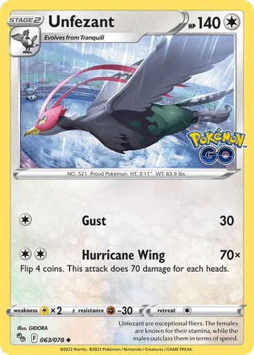 Unfezant 063/078 Pokémon GO