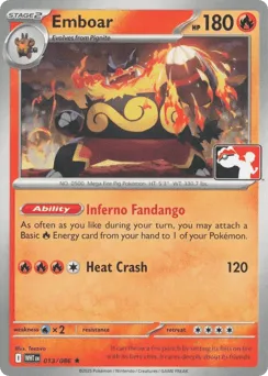 Emboar 013/086 Play Pokemon Stamp White Flare