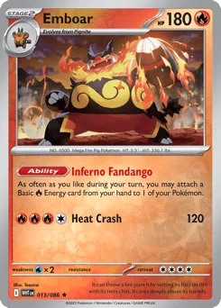 Emboar 013/086 Reverse Holo White Flare