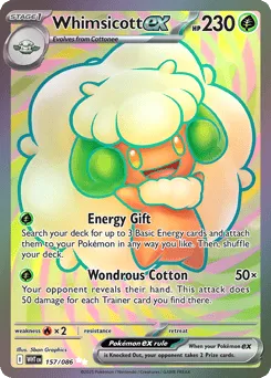 Whimsicott ex 157/086 Holo White Flare