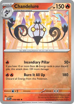 Chandelure 018/086 Reverse Holo White Flare