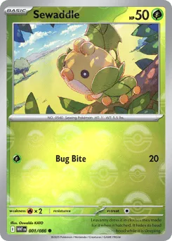 Sewaddle 001/086 Poké Ball White Flare