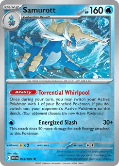 Samurott 023/086 Reverse Holo White Flare