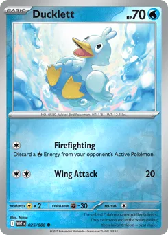 Ducklett 025/086 Reverse Holo White Flare