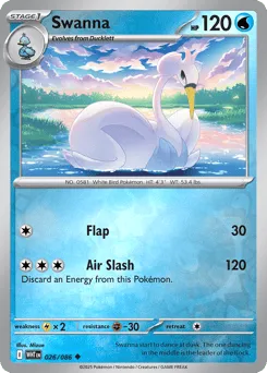 Swanna 026/086 Reverse Holo White Flare