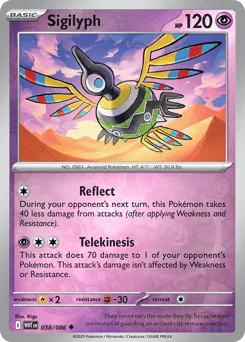 Sigilyph 038/086 Reverse Holo White Flare