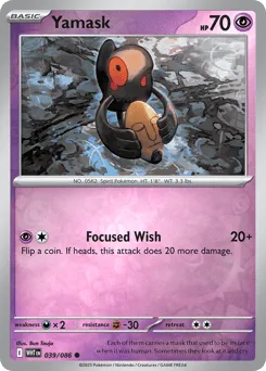 Yamask 039/086 Reverse Holo White Flare