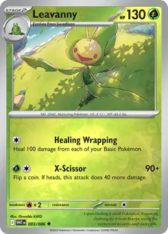 Leavanny 003/086 Reverse Holo White Flare