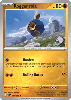 Roggenrola 046/086 Reverse Holo White Flare