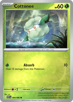 Cottonee 004/086 Reverse Holo White Flare