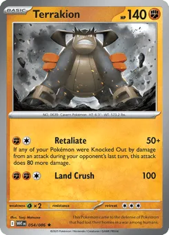 Terrakion 054/086 Holo White Flare