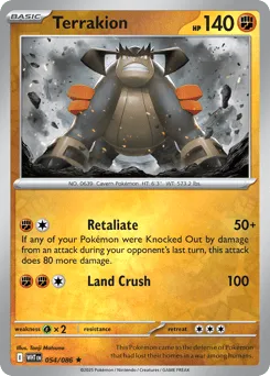 Terrakion 054/086 Reverse Holo White Flare