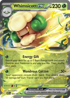 Whimsicott ex 005/086 Holo White Flare