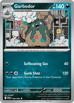 Garbodor 060/086 Reverse Holo White Flare