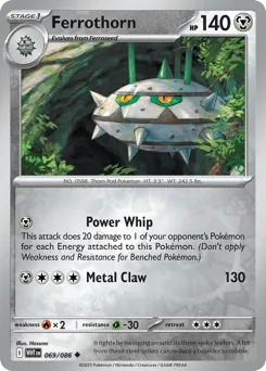 Ferrothorn 069/086 Reverse Holo White Flare