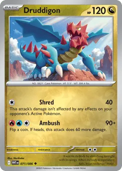 Druddigon 071/086 Reverse Holo White Flare