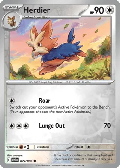 Herdier 075/086 Reverse Holo White Flare