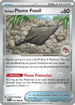 Antique Plume Fossil 079/086 Poké Ball White Flare
