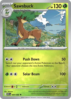 Sawsbuck 007/086 Reverse Holo White Flare