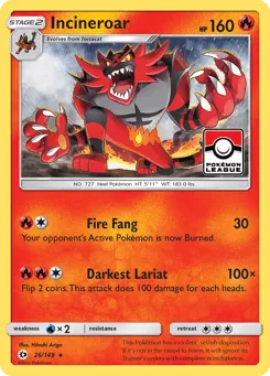 Incineroar 26/149 Sun & Moon