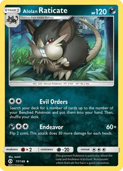 Alolan Raticate 77/149 Sun & Moon