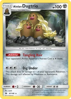 Alolan Dugtrio 87/149 Sun & Moon