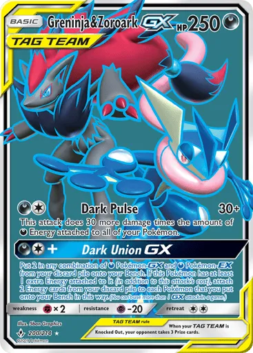 Greninja & Zoroark-GX 200/214 Unbroken Bonds
