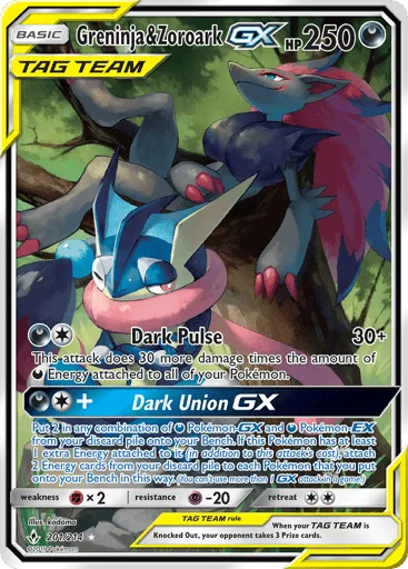 Greninja & Zoroark-GX 201/214 Unbroken Bonds
