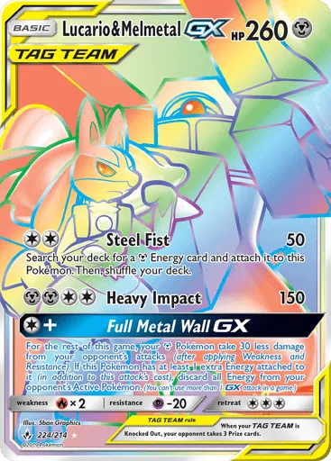 Lucario & Melmetal-GX 224/214 Unbroken Bonds