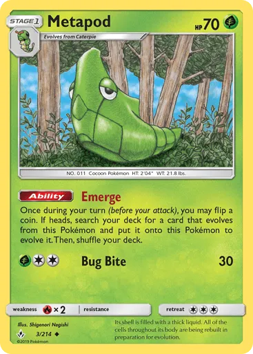 Metapod 3/214 Unbroken Bonds
