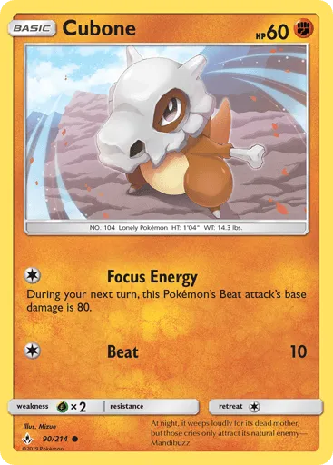 Cubone 90/214 Unbroken Bonds