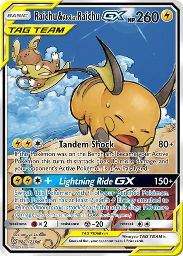 Raichu & Alolan Raichu-GX 221/236 Unified Minds