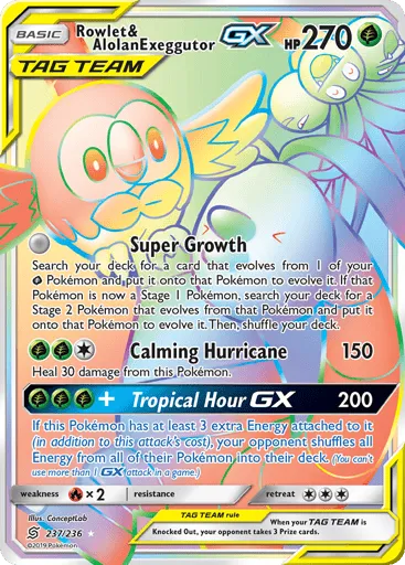 Rowlet & Alolan Exeggutor-GX 237/236 Unified Minds