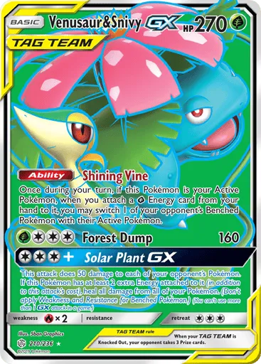 Venusaur & Snivy-GX 210/236 Cosmic Eclipse