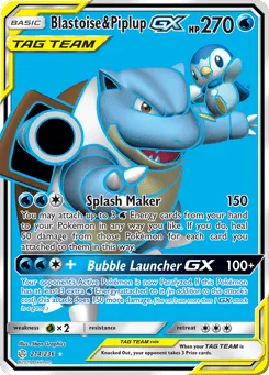Blastoise & Piplup-GX 214/236 Cosmic Eclipse