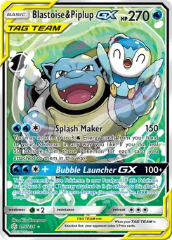 Blastoise & Piplup-GX 215/236 Cosmic Eclipse
