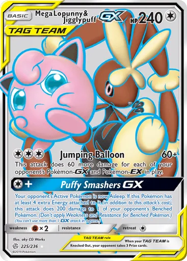 Mega Lopunny & Jigglypuff-GX 225/236 Cosmic Eclipse